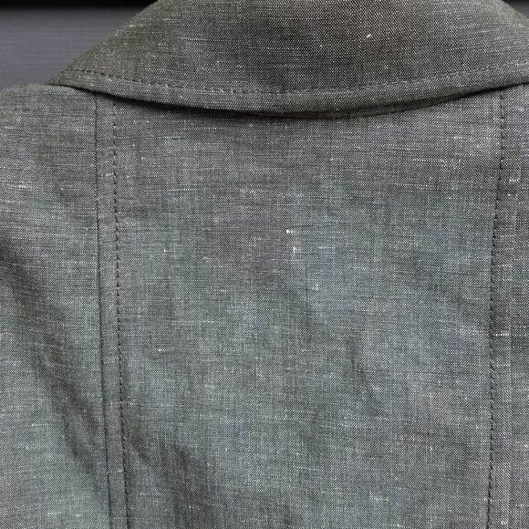 Tahari Gray Cap Sleeve Linen Blend Belted Jacket Size 12 - Picture 4 of 11